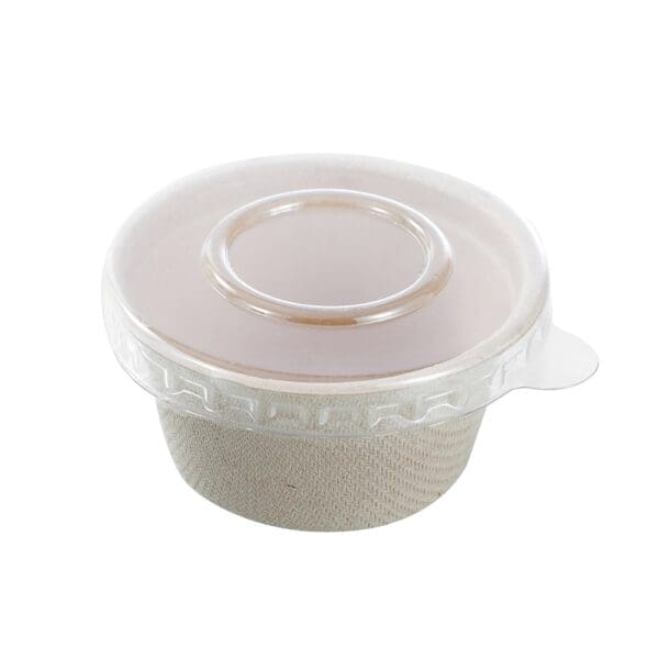 Lemon & Lime Eco Sugarcane Sauce Container & Plastic Lids 60ml 20 Pack Natural - Image 2