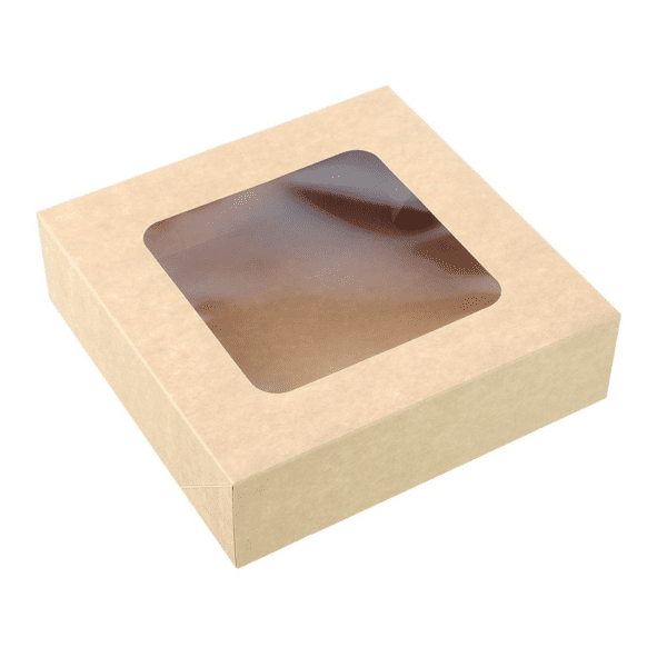 19044 (Lemon & Lime Eco Kraft Grazing Box 23x23x6.5cm 3.2L 4 Pack)