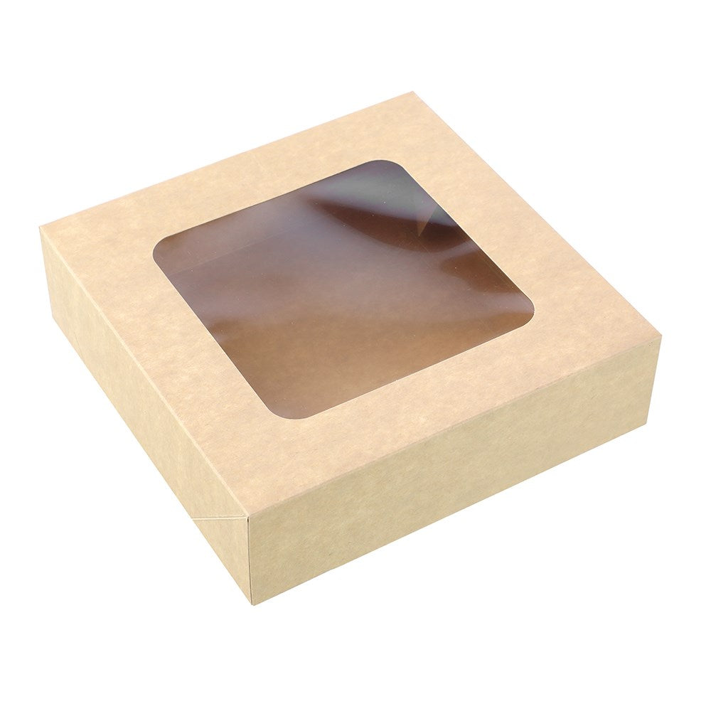 19044 (Lemon & Lime Eco Kraft Grazing Box 23x23x6.5cm 3.2L 4 Pack)