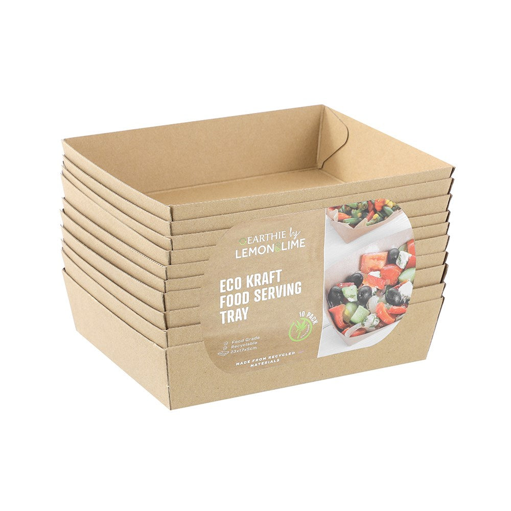 16272 (Lemon & Lime Eco Kraft Food Serving Tray 23x17x5cm 10 Pack)