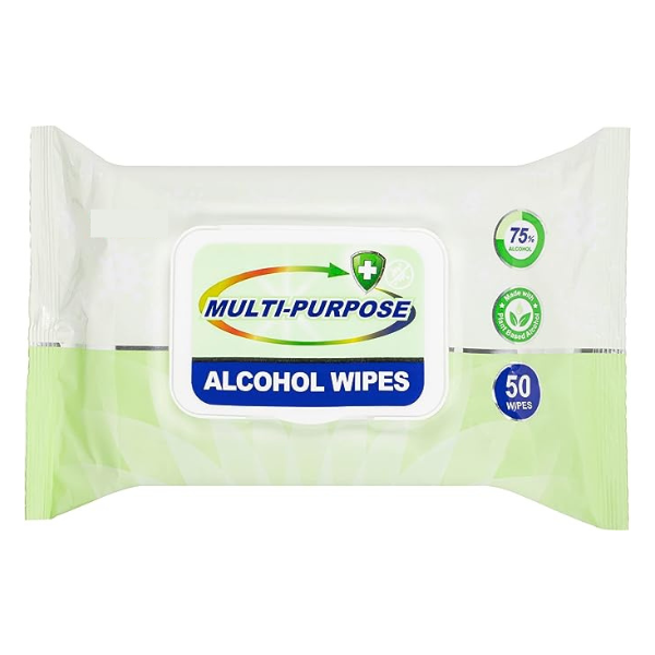 58465 (Lifecom Multi-Purpose Alcohol Wipes 50 Pack)