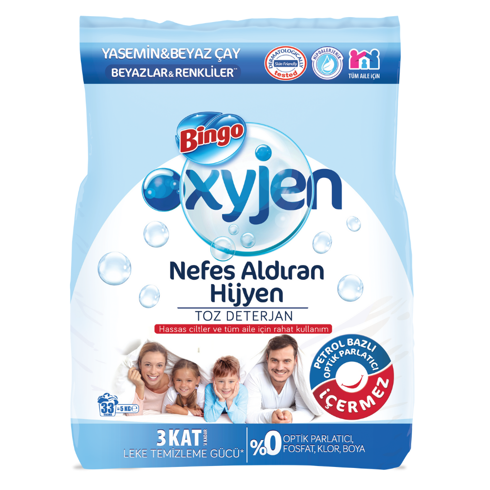 5064951 (Bingo Oxygen Whites & Colours Washing Powder Jasmine & White Tea 5kg)