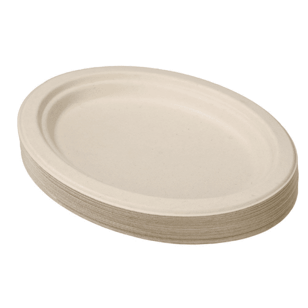 84960 (Lemon & Lime Sugarcane Oval Plate Natural 30pcs)