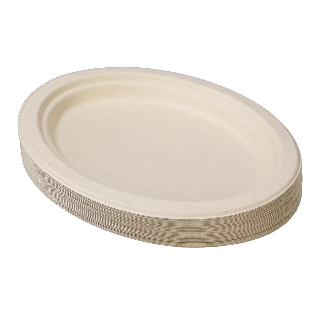84960 (Lemon & Lime Sugarcane Oval Plate Natural 30pcs)