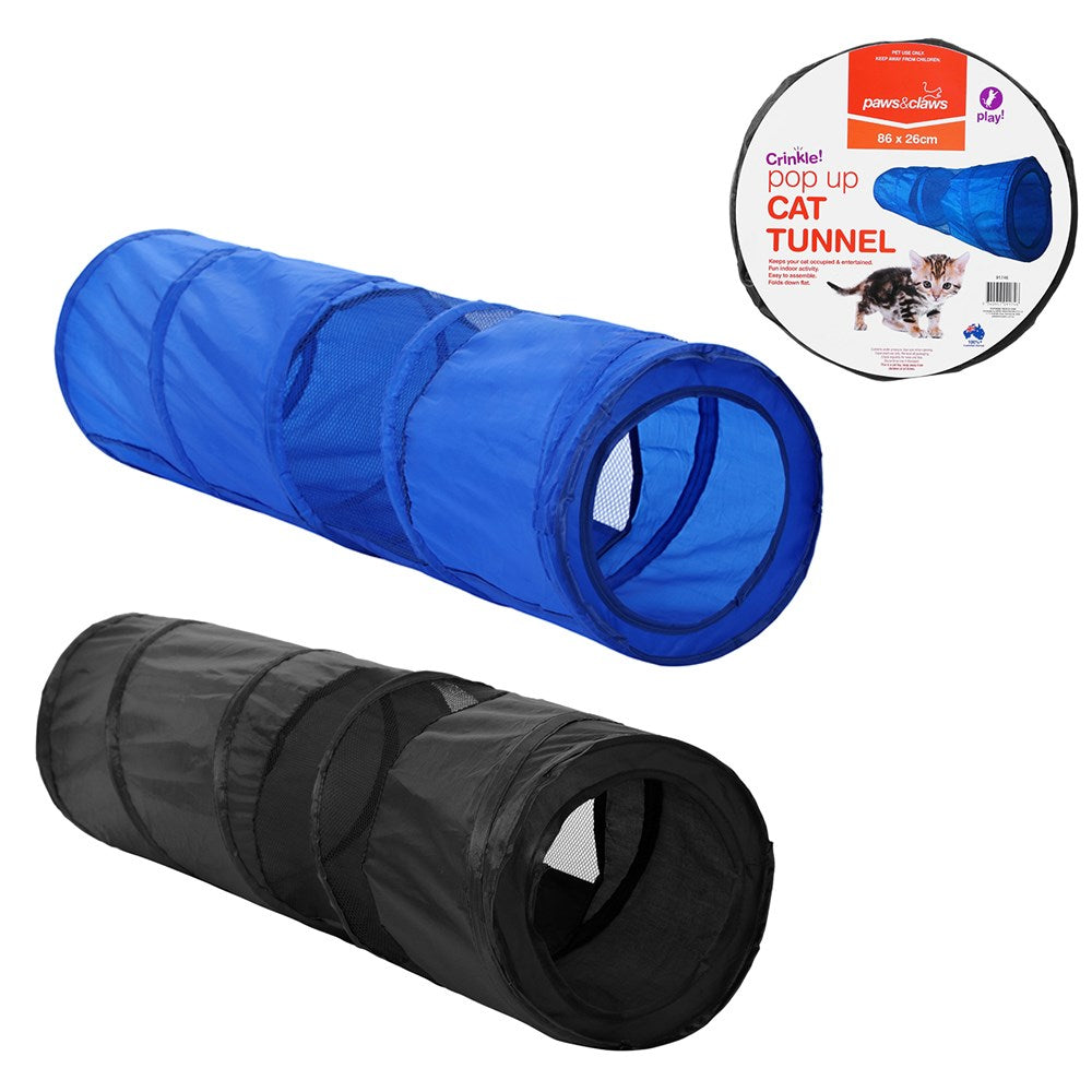 91746 (Paws & Claws Collapsible Cat Tunnel 86cm Random Colour Chosen)