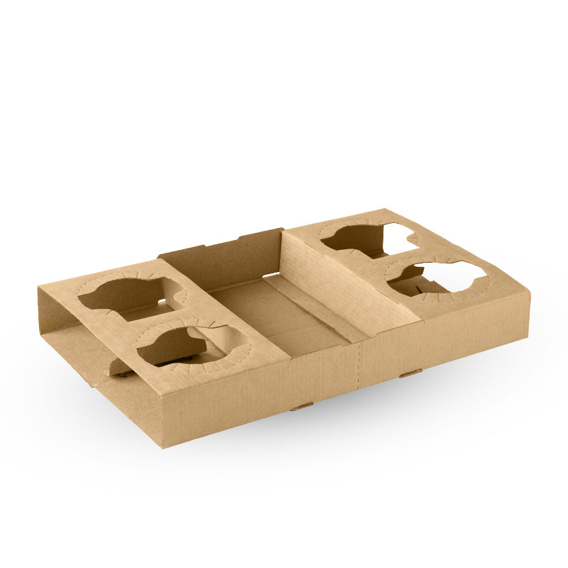 B-CC-2-4-PAPER-AU (Biopak 2 & 4 Cup BioCup Tray 100pcs)