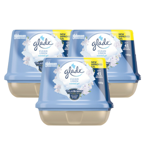 352399-3 (3 x Glade Solid Air Freshener Clean Linen 180g)