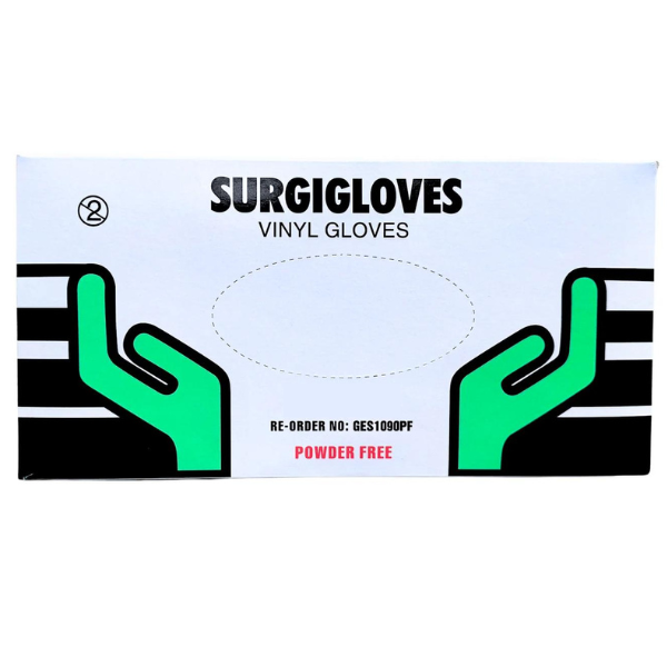 GES1091PF-BX (Surgigloves Clear Vinyl Gloves Powder Free Medium 1000pcs)