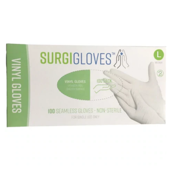 GES1092PF-BX (Surgigloves Clear Vinyl Gloves Powder Free Large 1000pcs)