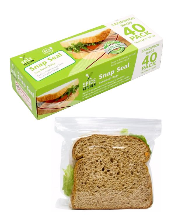 DUR0567 (Zip Seal Sandwich Bags 16.5cm x 15cm 40pcs)
