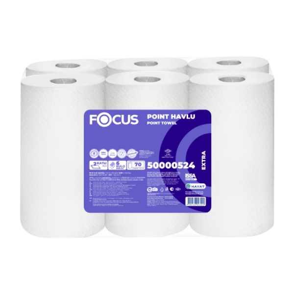 50000524 (Focus Point Extra Centrefeed Roll Towel 2ply 70m 6 Rolls)