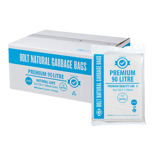 NAT90LT-BX (Premium Natural Bin Liner 90LT 200pcs)