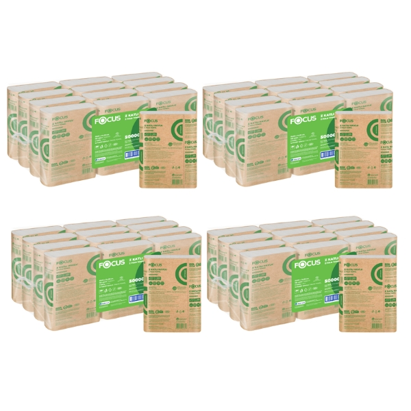 HT-FOHT2400-4 (4 x Focus Optimum 2ply Z-Fold Paper Towel 12 Packets x 200 Sheets)