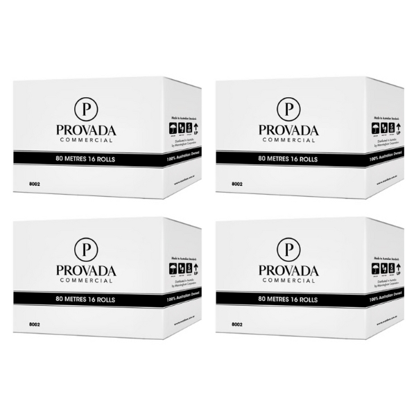 8002-4 (4 x Provada Commercial Embossed Roll Towels 80m x 16 Rolls)