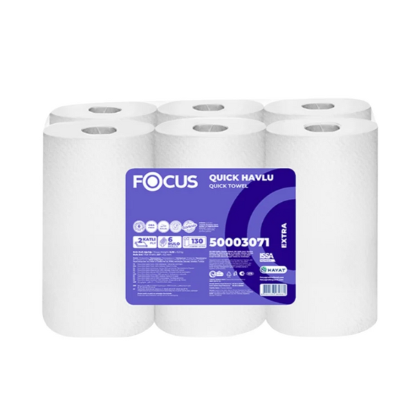 50003071 (Focus Extra Quick Roll Towel 2ply 130m 6 Rolls)