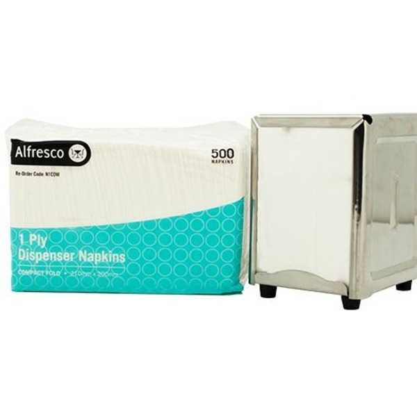 N1CDW-BX (Alfresco 1ply Dispenser Napkins White 5000pcs)