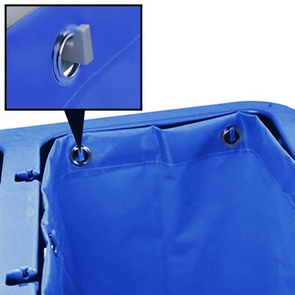 SOGA 3 Tier Multifunction Janitor Cleaning Waste Cart Trolley and Waterproof Bag with Lid Blue - Image 3