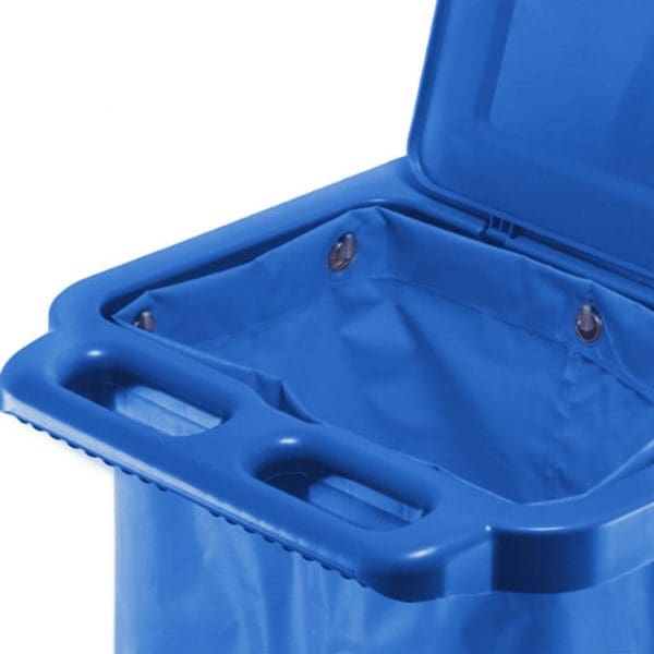 SOGA 3 Tier Multifunction Janitor Cleaning Waste Cart Trolley and Waterproof Bag with Lid Blue - Image 4