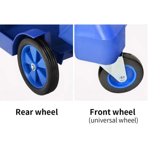 SOGA 3 Tier Multifunction Janitor Cleaning Waste Cart Trolley and Waterproof Bag with Lid Blue - Image 5