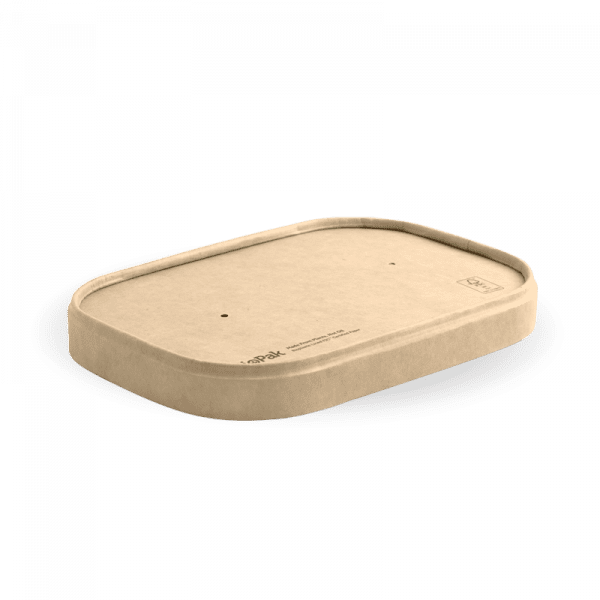 Biopak Natural Rectangle PLA Lined Paper Container Lid 300pcs