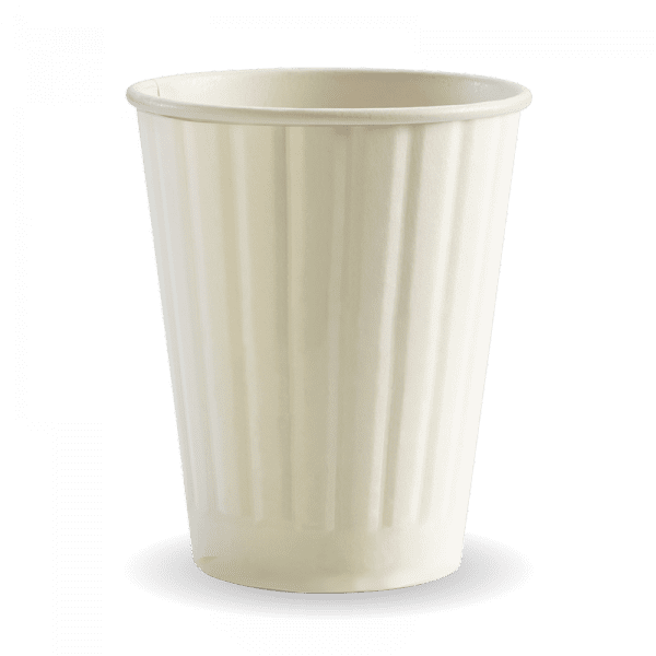 Biopak White Double Wall BioCup 390ml 12oz (90mm) 1000pcs