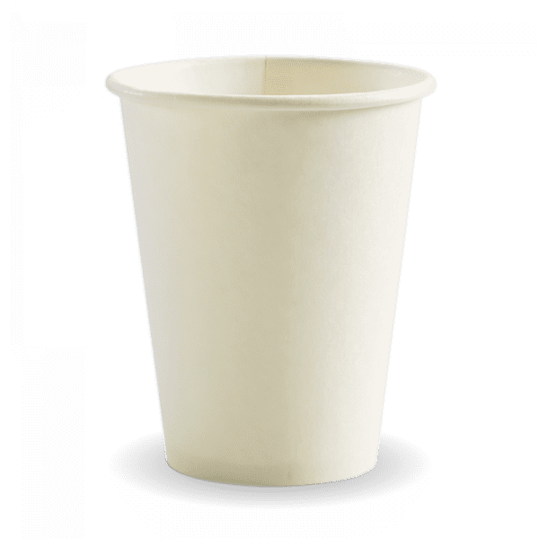 Biopak White Single Wall BioCup 390ml 12oz (90mm) 1000pcs
