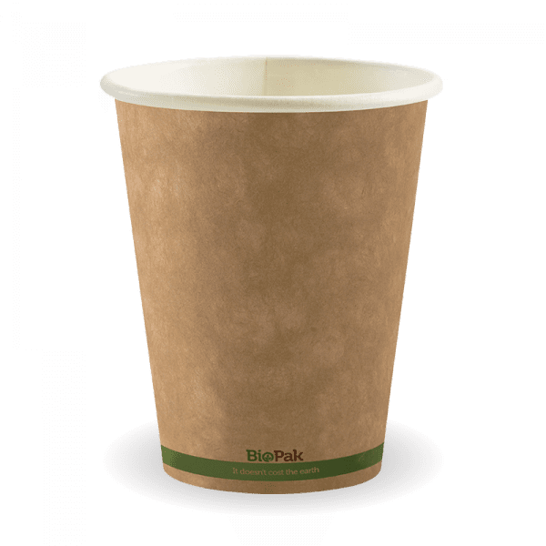 Biopak Kraft Green Stripe Single Wall BioCup 12oz 1000pcs
