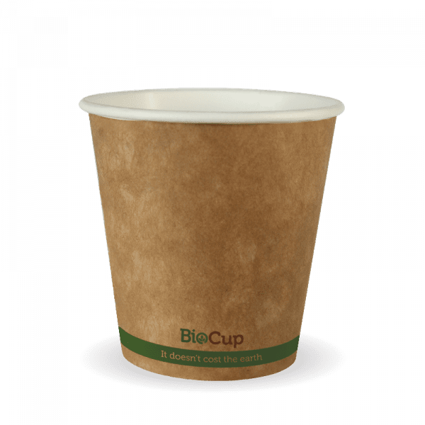 Biopak Kraft Green Stripe Single Wall BioCup 6oz 1000pcs