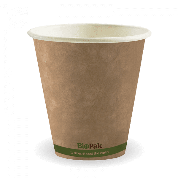 Biopak Kraft Green Stripe Single Wall BioCup 8oz (90mm) 1000pcs