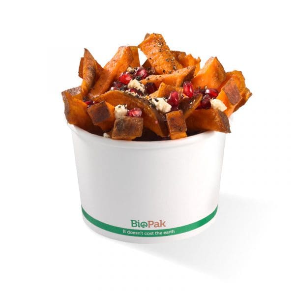 Biopak White BioBowl 550ml 16oz 500pcs - Image 2