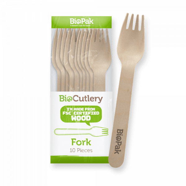 BioPak Wooden Fork 10 Pack