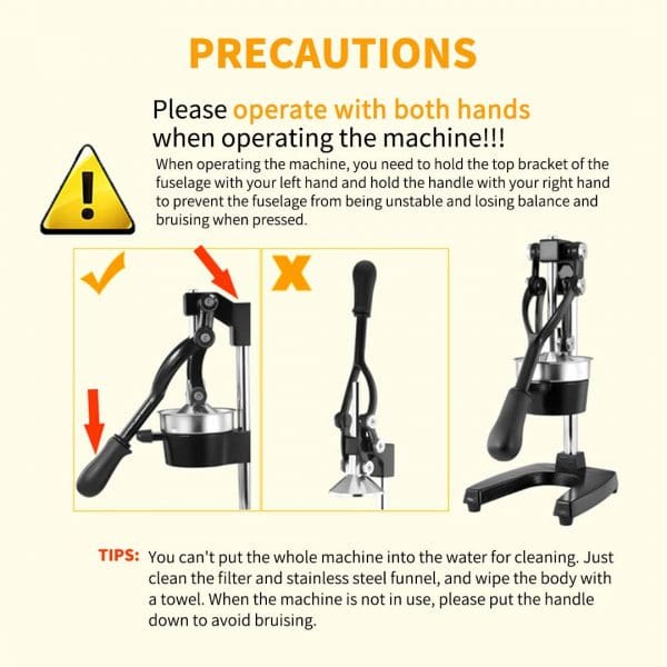 SOGA Commercial Manual Juicer Hand Press Juice Extractor Squeezer Orange Citrus Matte Black - Image 9