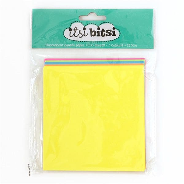 Fluro Paper Square 125x125mm 100 Sheets