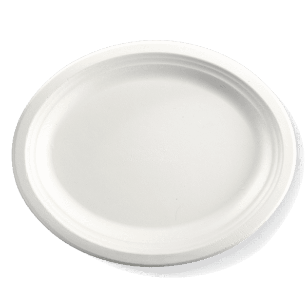 Biopak BioCane Oval Plate White 32x25cm 500pcs - Image 2